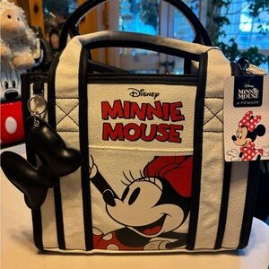 Disney Minnie Mouse Black and White Tote Bag. Crossbody strap or bag